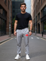 Grey Akatsuki Cloud Printed Cotton Joggers