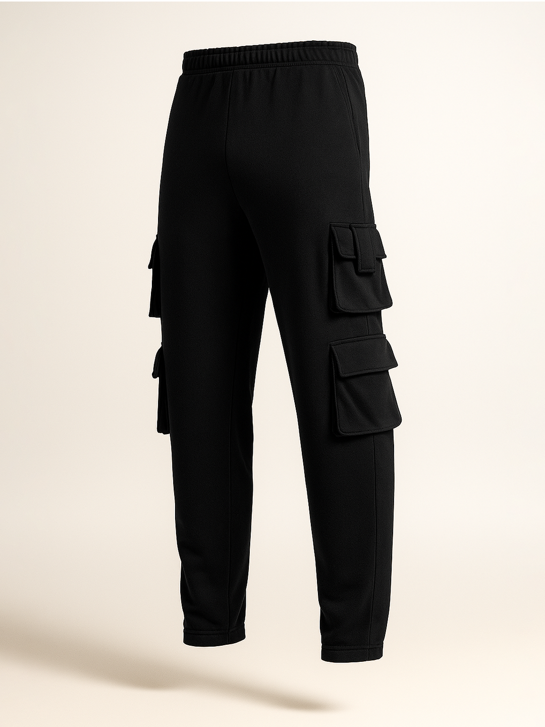 Black Four Pockets Cargo Men's Track Pants