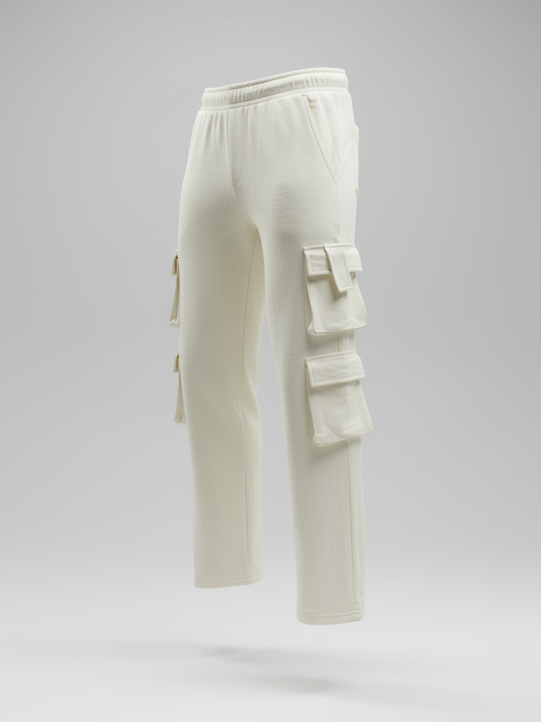 Cream Four Pockets Cargo Track Pants