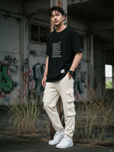 Cream Four Pockets Cargo Track Pants