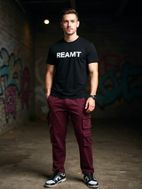 Burgundy Four Pockets Cargo Track Pants