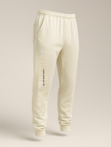 Cream Tistabene Printed Cotton Joggers For Men