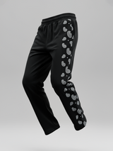 Black Paisley Printed Track Pants For Men