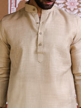 Beige Linen Men's Kurta