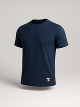Blue Round Neck Lycra T-Shirt