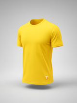 Yellow Round Neck Lycra T-Shirt