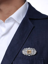 Contemporary Colored Stones Men Brooch