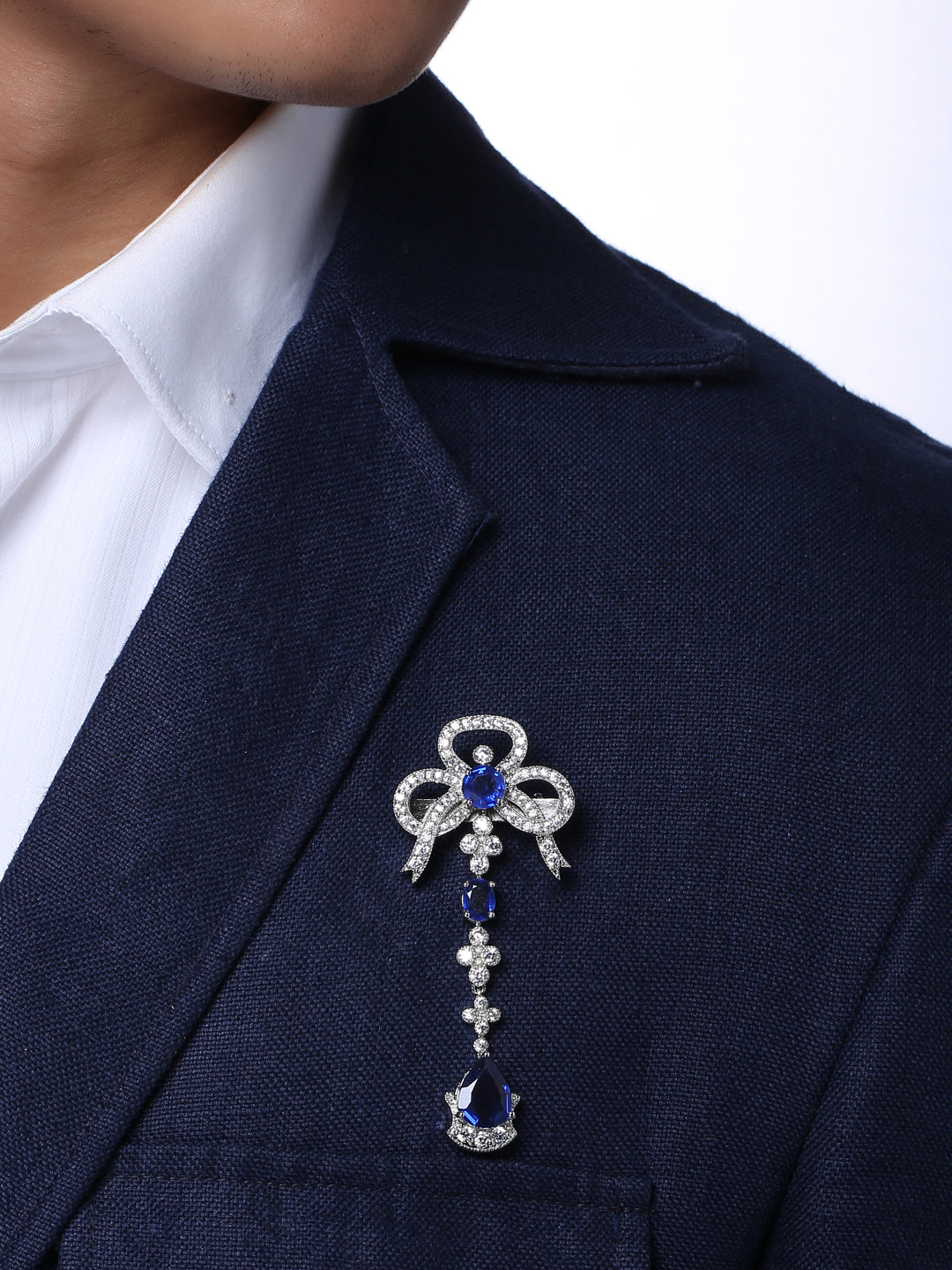 Contemporary Colored Stones Men Brooch