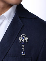 Contemporary Colored Stones Men Brooch