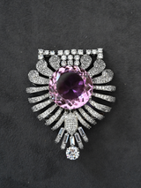 Contemporary Colored Stones Men's Brooche