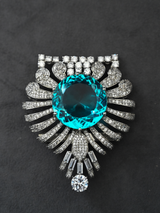 Contemporary Colored Stones Men's Brooche