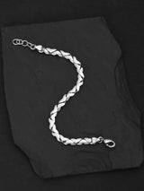 High Finished Silver Plated Links Mens Bracelet
