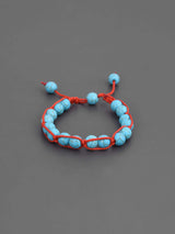 Hand Made Threaded Colored Stones Mens Bracelet
