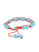 Hand Made Threaded Colored Stones Mens Bracelet