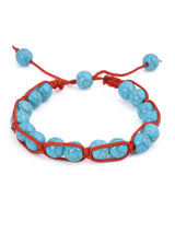 Hand Made Threaded Colored Stones Mens Bracelet