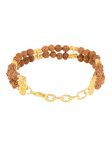Ethnic Rudraksha Gold Plated Mens Bracelet
