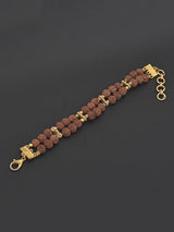 Ethnic Rudraksha Gold Plated Mens Bracelet