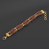 Ethnic Rudraksha Gold Plated Mens Bracelet