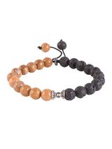 Bi Colored Stones Hand Made Thread Adjustable Mens Bracelet