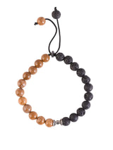 Bi Colored Stones Hand Made Thread Adjustable Mens Bracelet