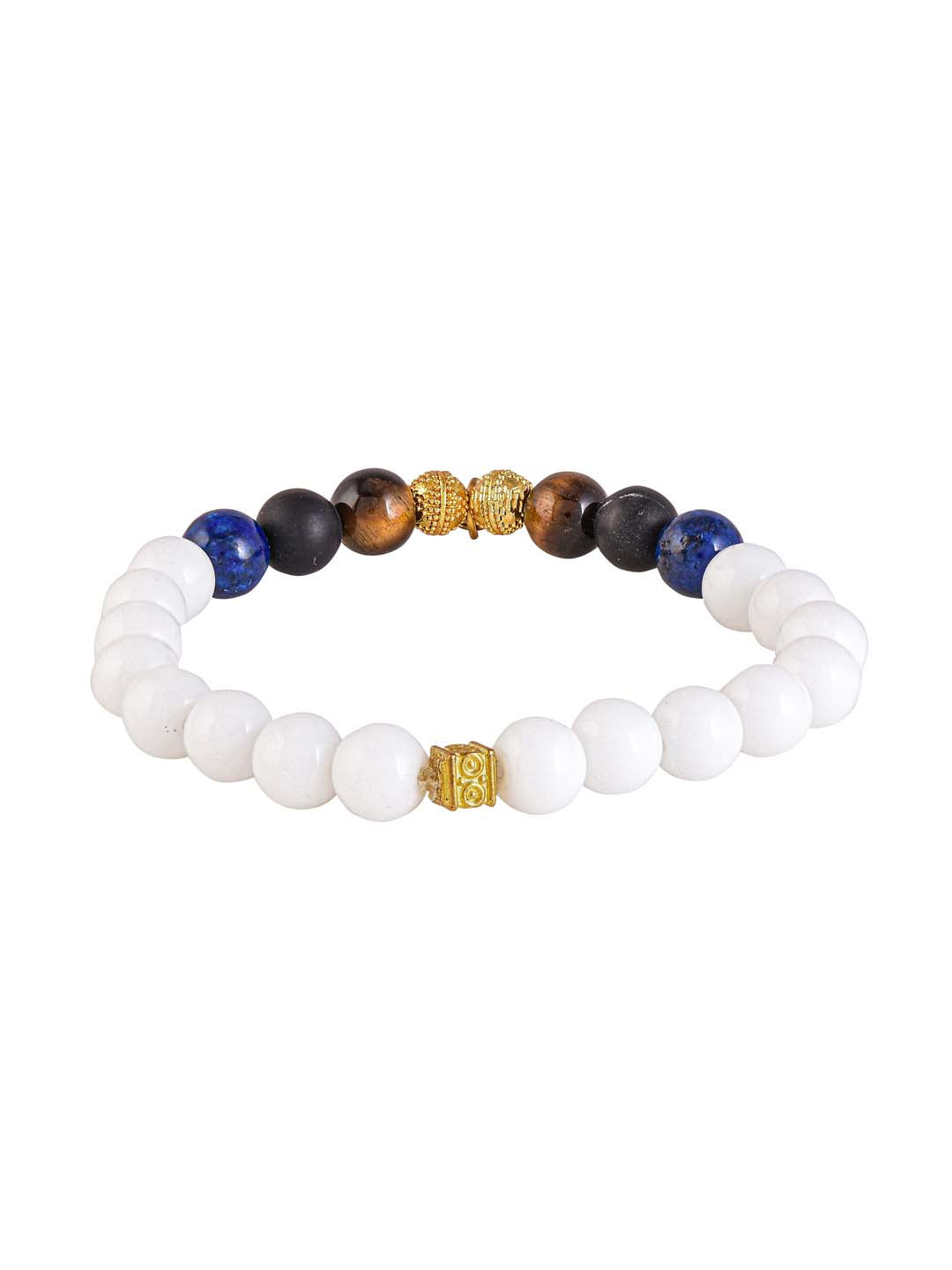 Omkar and Multi Colored Stones Adjustable Men's Bracelet