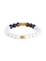 Omkar and Multi Colored Stones Adjustable Men's Bracelet