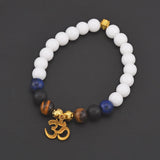 Omkar and Multi Colored Stones Adjustable Men's Bracelet