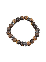 Tigers Eye Colored Stones Adjustable Mens Bracelet