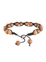 Contemporary Black and Brown Colored Thread Adjustable Mens Bracelet