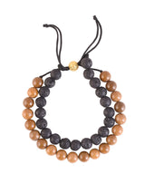 Contemporary Black and Brown Colored Thread Adjustable Mens Bracelet