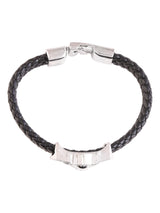 Biker Style Skull Design Black Band Mens Bracelet