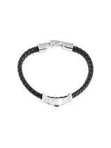 Biker Style Skull Design Black Band Mens Bracelet