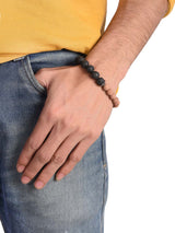 Lava Stones Two Colored Mens Bracelet