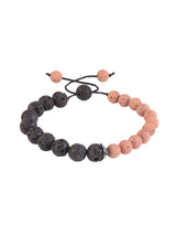 Lava Stones Two Colored Mens Bracelet