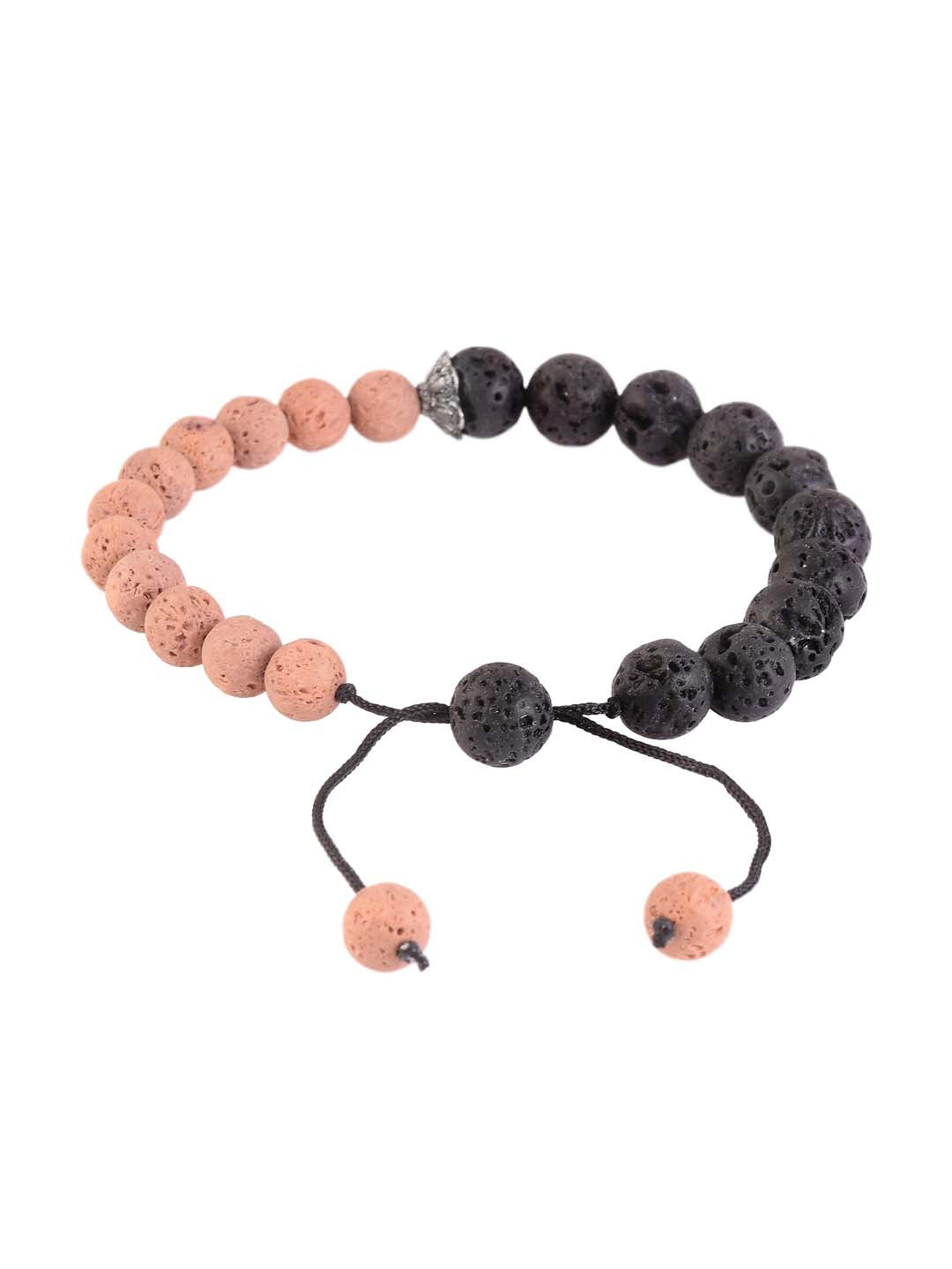 Lava Stones Two Colored Mens Bracelet