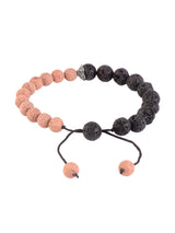 Lava Stones Two Colored Mens Bracelet