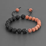 Lava Stones Two Colored Mens Bracelet