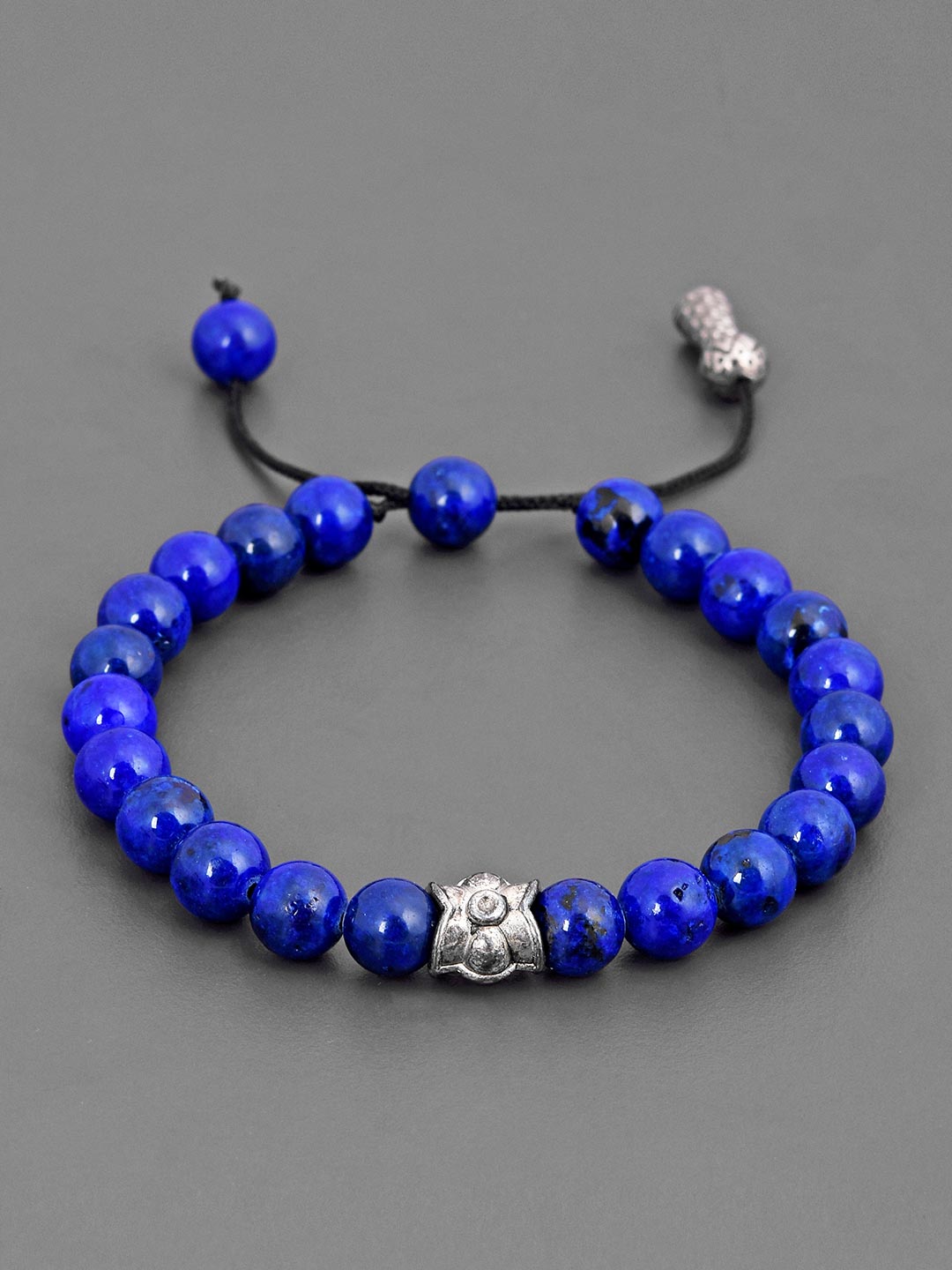 Classy Blue Colored Stone Mens Bracelet