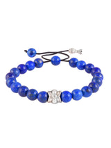 Classy Blue Colored Stone Mens Bracelet