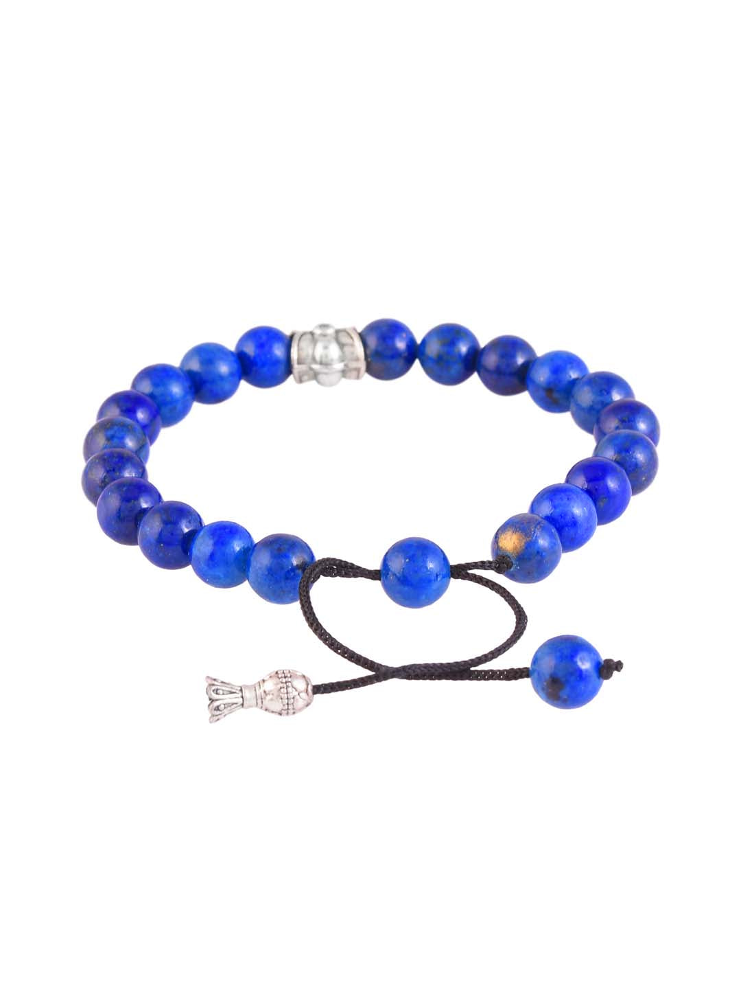 Classy Blue Colored Stone Mens Bracelet
