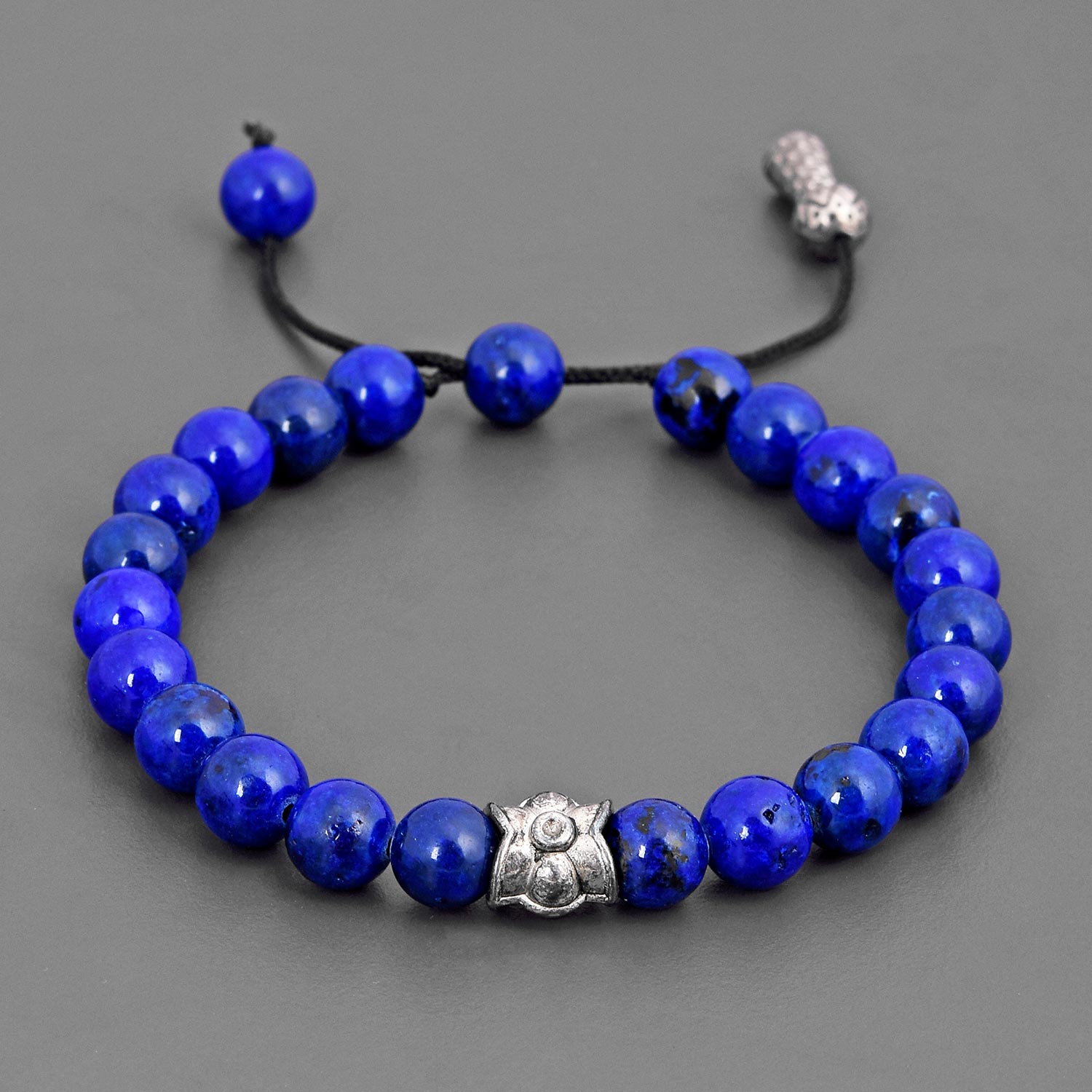 Classy Blue Colored Stone Mens Bracelet