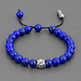 Classy Blue Colored Stone Mens Bracelet