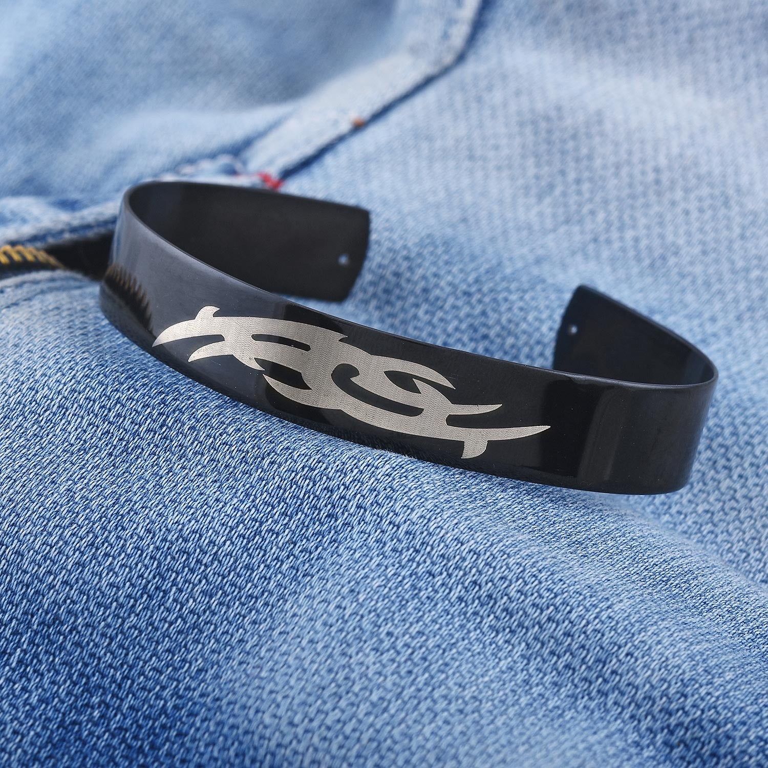 Stainless Steel Black Mens Band Bracelet