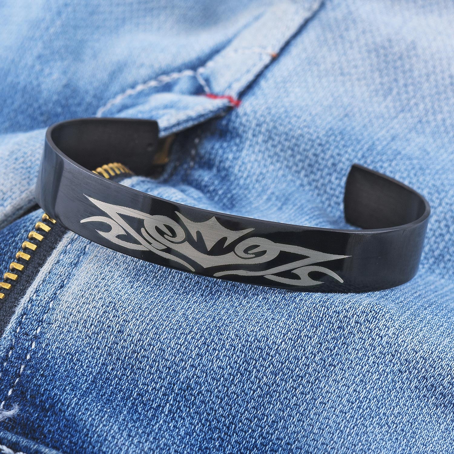 Stainless Steel Black Band Bracelet