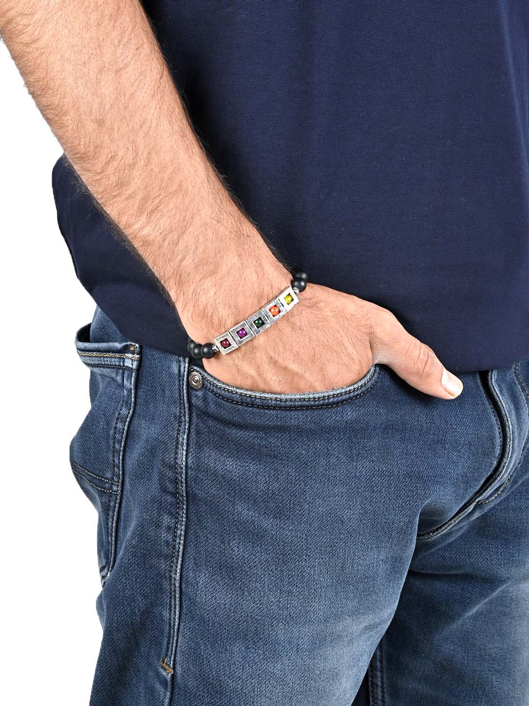 Contemporary Multi Colored Stones Bracelet