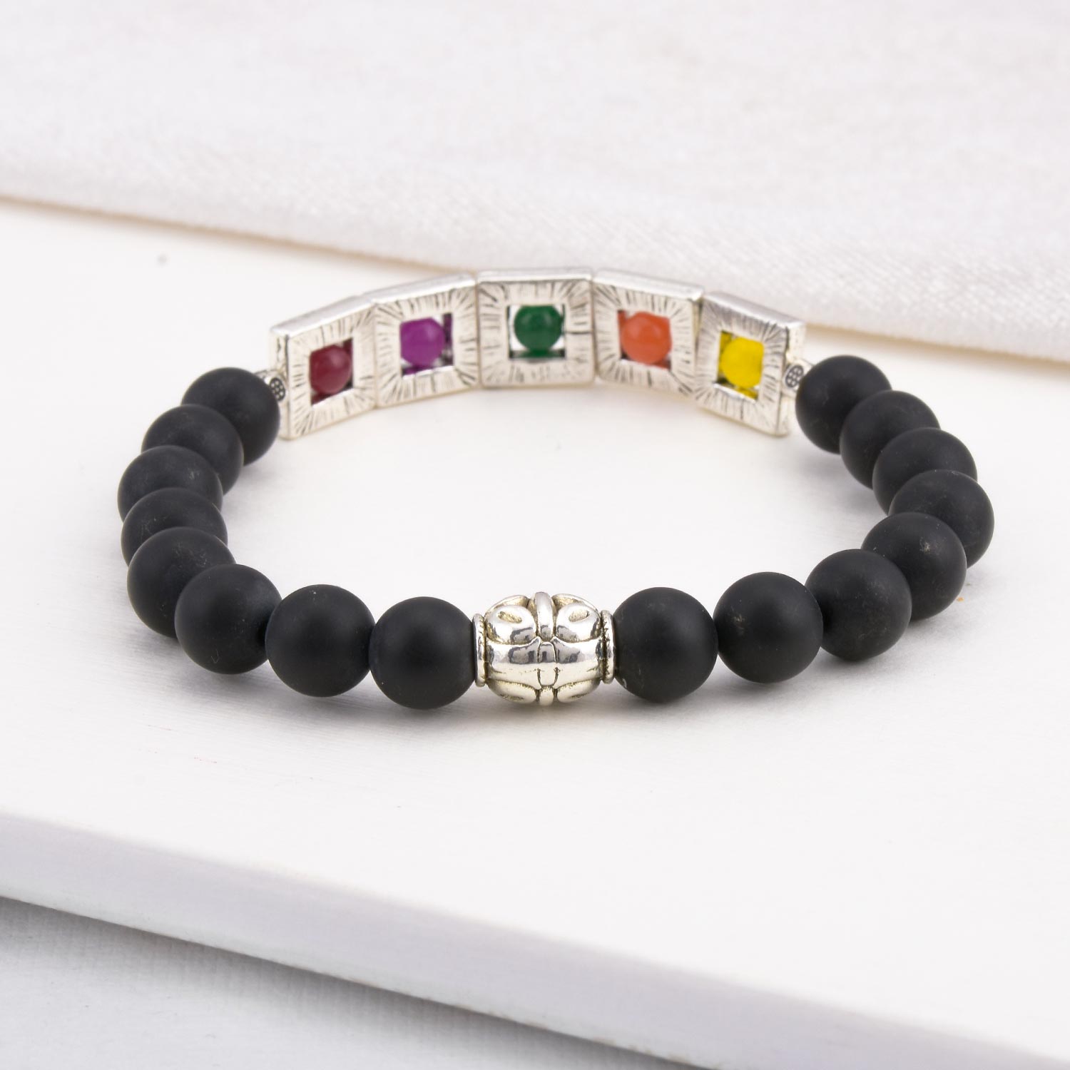Contemporary Multi Colored Stones Bracelet
