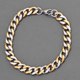 Two Tone Curb Mens Bracelet