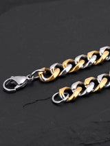 Two Tone Curb Mens Bracelet