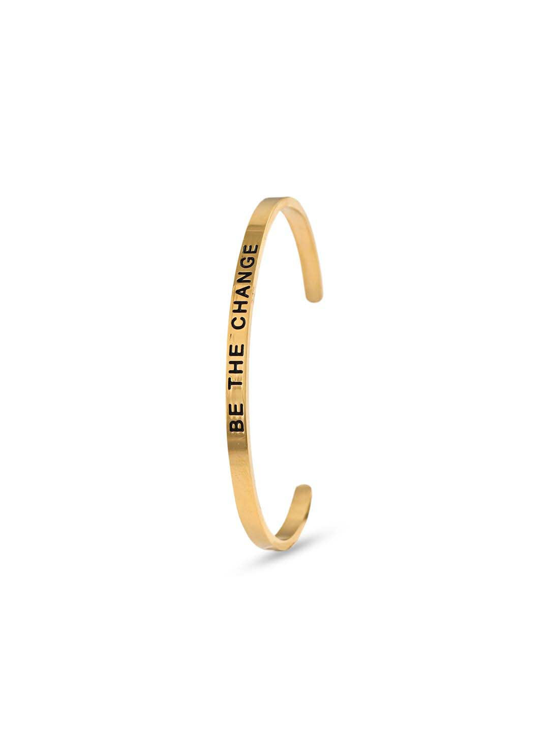 Buy Pipa Bella by Nykaa Fashion Gold Plated 'Be The Change' Cuff Bracelet  Online