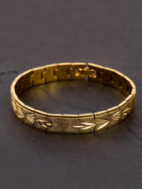 Gold Plated Textured Mens Bracelet